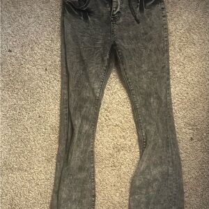 RedBottoms Black Acid Wash Flare Jeans